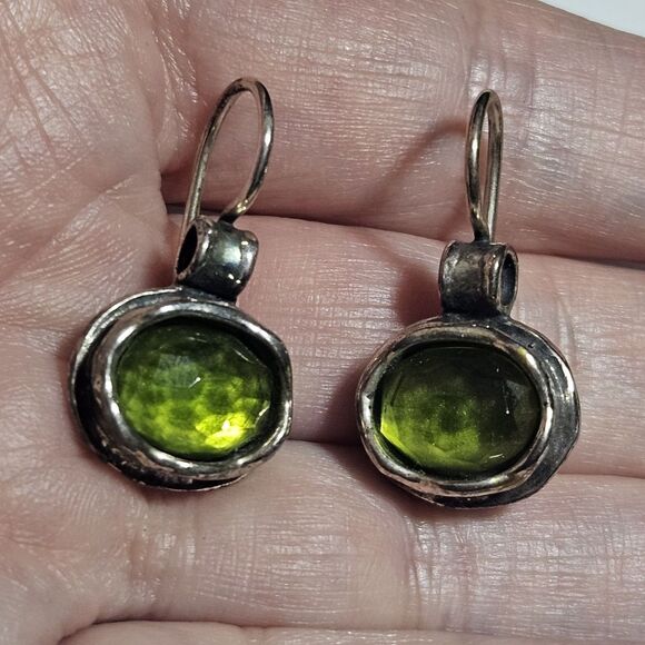 Silpada Jewelry - Hammered Sterling Silver Silpada Green Quartz Drop Earrings